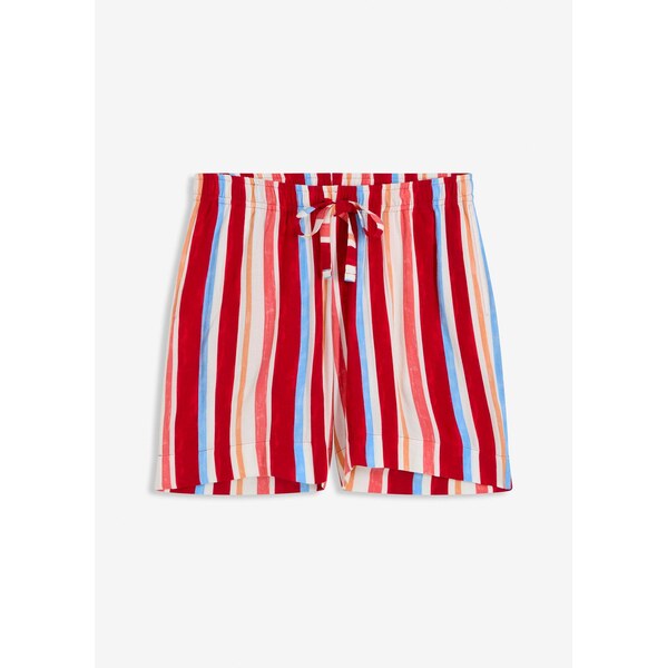 bonprix Šortky bez zapínania z jemnej viskózy, farba červená 64039549