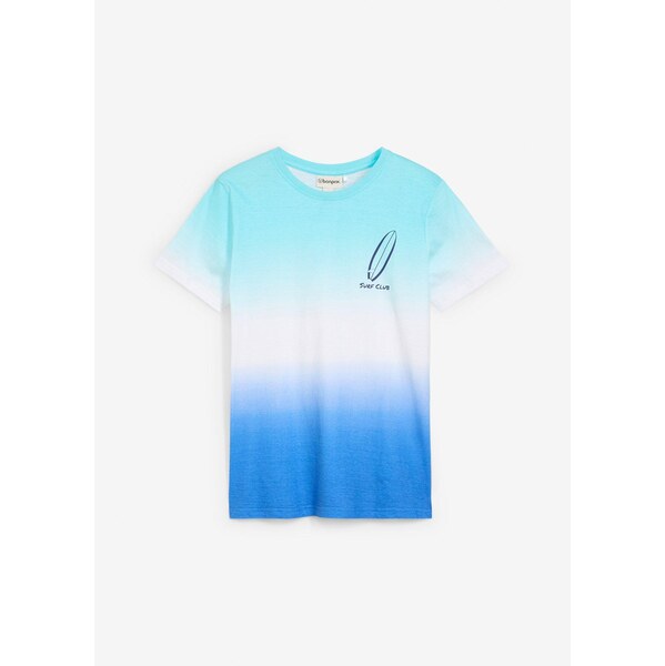 bonprix Tričko s farebným prelivom z bio bavlny, farba modrá 64039588