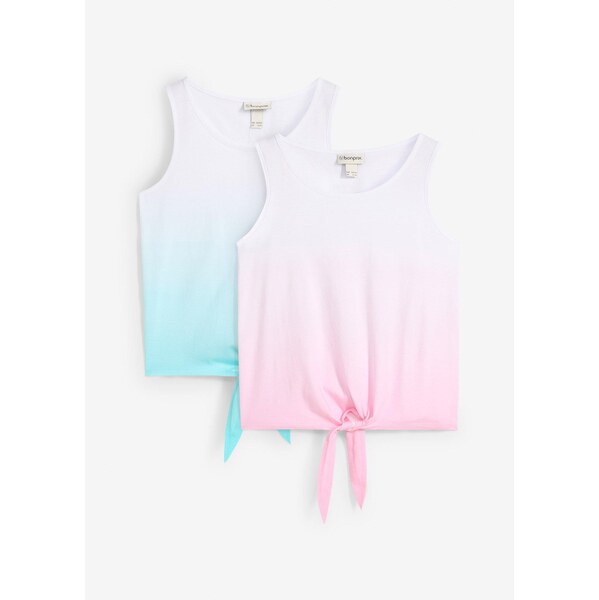 bonprix Top 2 ks, z čistej bio bavlny, farba ružová 64039575