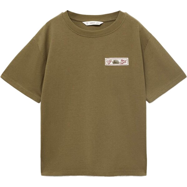 MANGO KIDS Tričko COCOA zelená / šedobiela 64045473