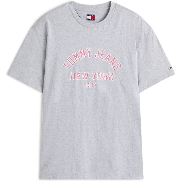 Tommy Jeans Tričko sivá / tmavoružová / biela 64045639