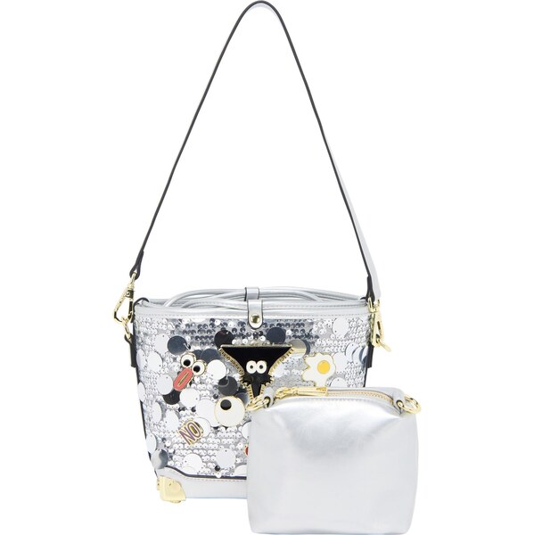 MYMO Taška cez rameno Pop Eyetheme modrá / čierna / strieborná / biela 64045396