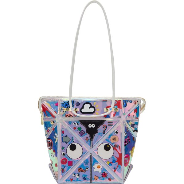 MYMO Kabelka na rameno Pop Eyetheme levanduľová / čierna / strieborná 65652288