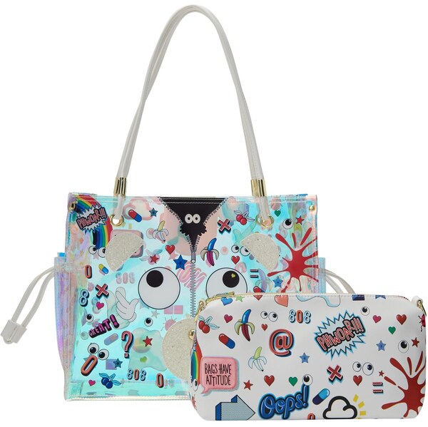 MYMO Shopper Pop Eyetheme modrá / žltá / biela 65707117