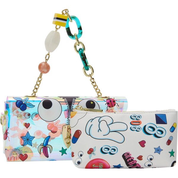 MYMO Kabelka Pop Eyetheme svetlomodrá / jasne červená / čierna / biela 65878812