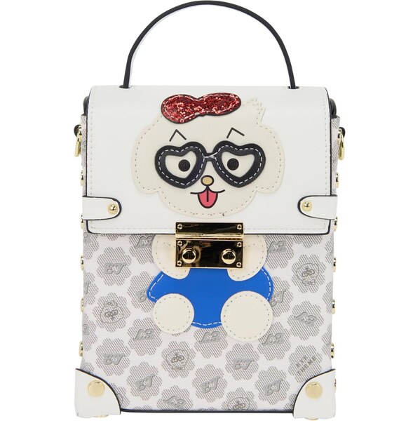 MYMO Kabelka Pop Eyetheme modrá / svetlosivá / červená / biela 65879002