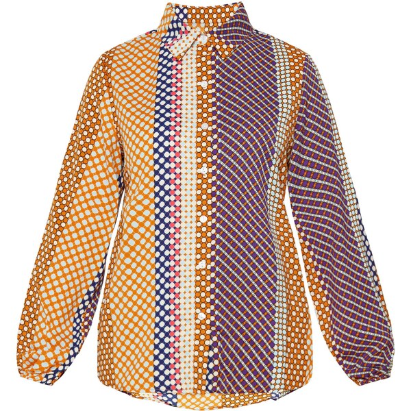 Usha Blúzka Fashion Look tmavomodrá / mandarínková / ružová / biela 66140781