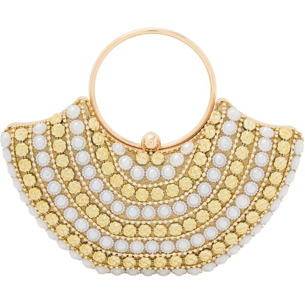 faina Listová kabelka béžová / strieborná 64063291