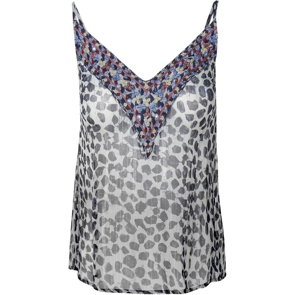 KOROSHI Top námornícka modrá / burgundská / šedobiela 65880847