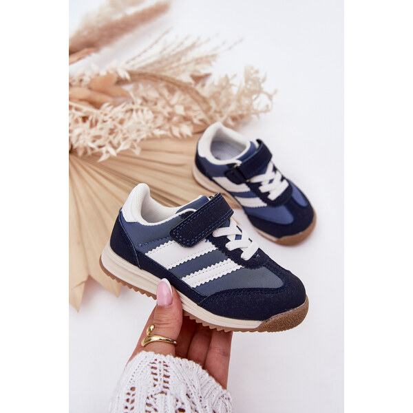 Boto Detské Sneakers Športové Topánky Na Suchý Zips Tmavomodré Viona 64695728