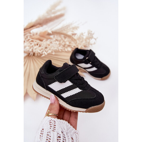 Boto Detské Sneakers Športové Topánky Na Suchý Zips Čierne Viona 64695905