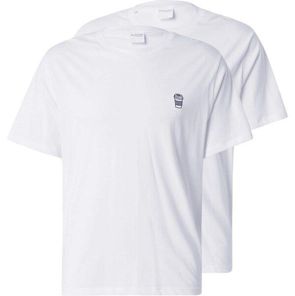 SELECTED Tričko SLH-AMIN sivá / oranžová / čierna / biela 64063389