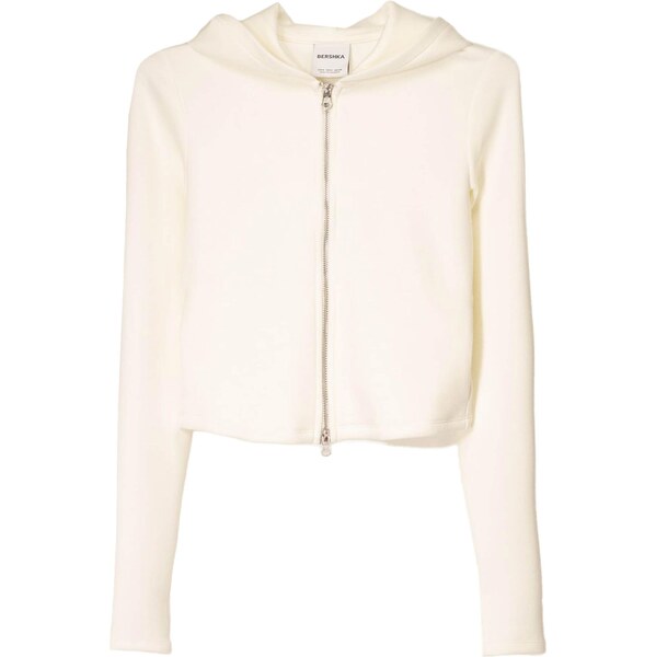 Bershka Tepláková bunda nebielená 65880880