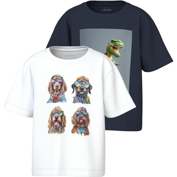 NAME IT Tričko NMMVoto námornícka modrá / svetlozelená / tmavooranžová 64071938