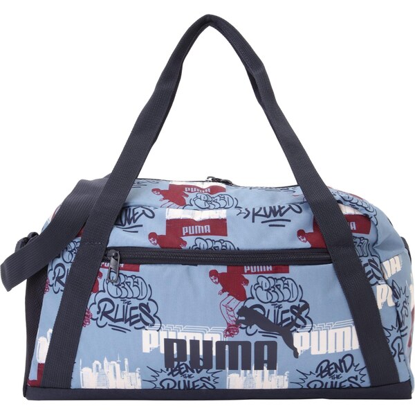 PUMA Športová taška PHASE námornícka modrá / modrosivá / ohnivo 64100254