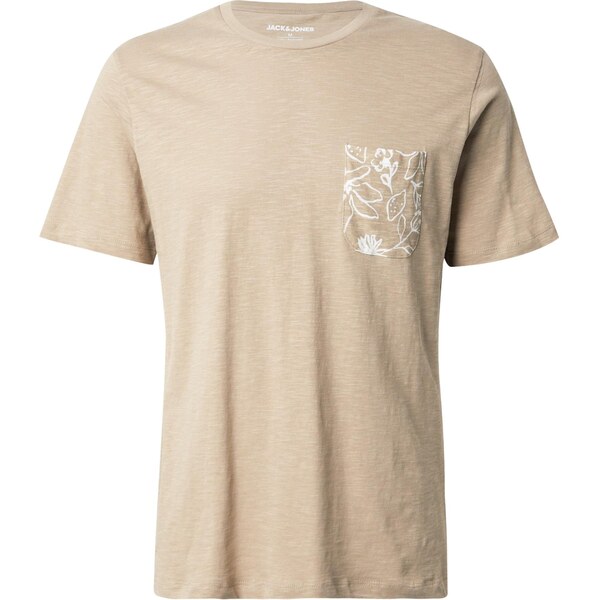 JACK & JONES Tričko JJROX tmavobéžová / biela 64072401