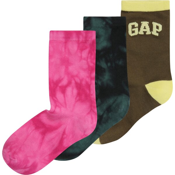 GAP Ponožky tmavohnedá / žltá / ružová / čierna 64072396