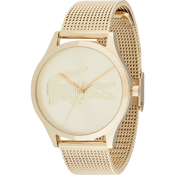 LACOSTE Analógové hodinky CROCODELLE krémová / zlatá 64072143