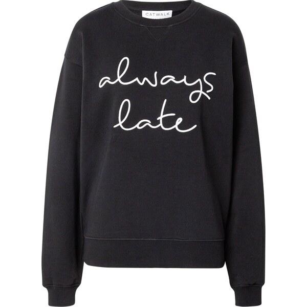 CATWALK JUNKIE Mikina Always Late čierna / biela 64563971