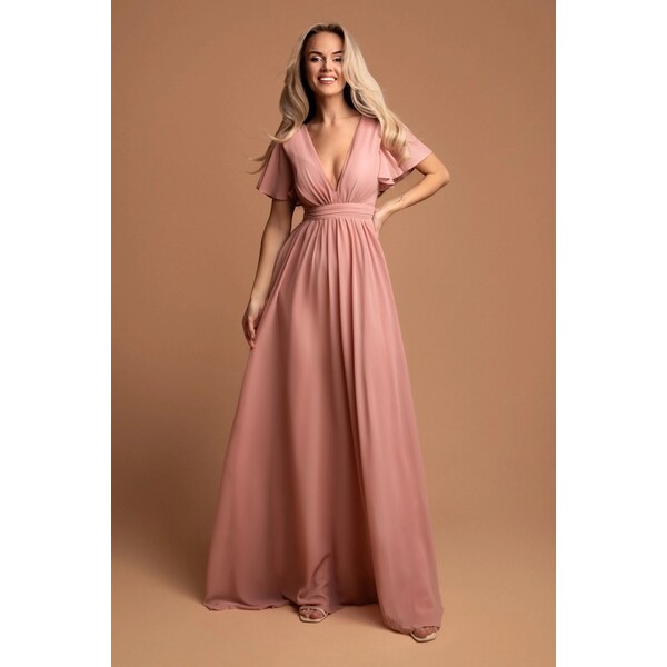 miadresses.sk Staroružové šifónové šaty s voľnými rukávmi 64075432