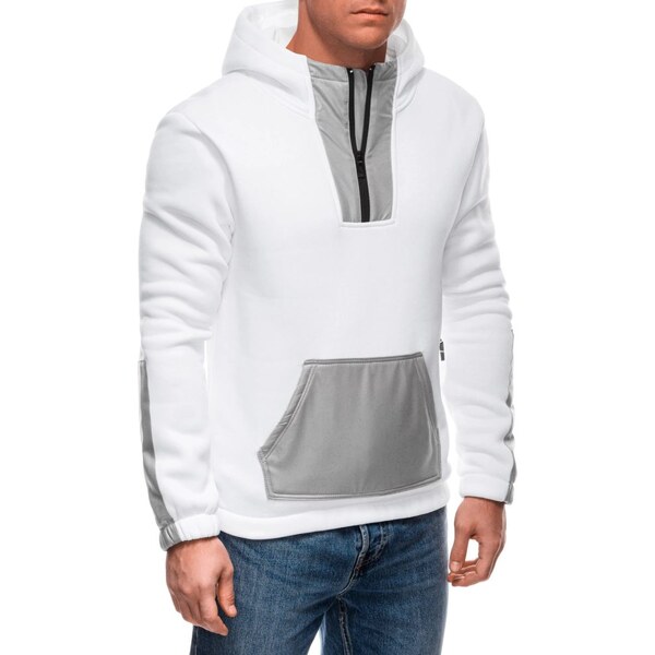 OTHER Zaujímavá biela pánska mikina B1696 64082282