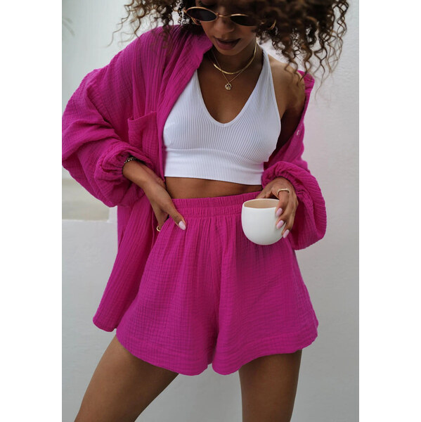 Mosquito Dámske mušelínové kraťasy Palma Magenta ružové, Farba ružová 64084203