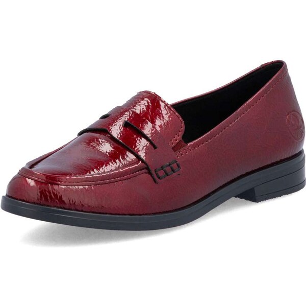Dámske mokasíny RIEKER 46254-33 červená W5 64089574
