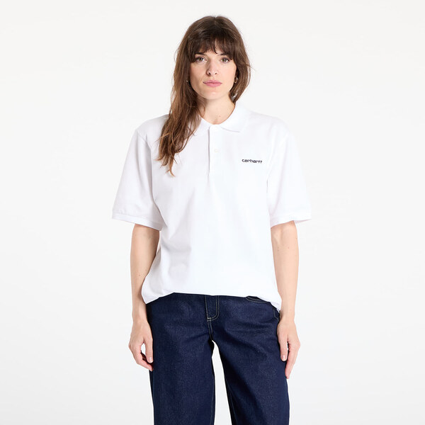 Tričko Carhartt WIP S/S Carhartt Script Polo UNISEX White/ Black S 63866914