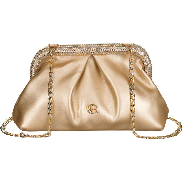 Rovicky Zlatá dámska listová kabelka na retiazke R-XS020 64058319