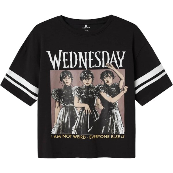 NAME IT Tričko NKFJixina Wednesday tmelová / žltá / čierna / biela 64100134