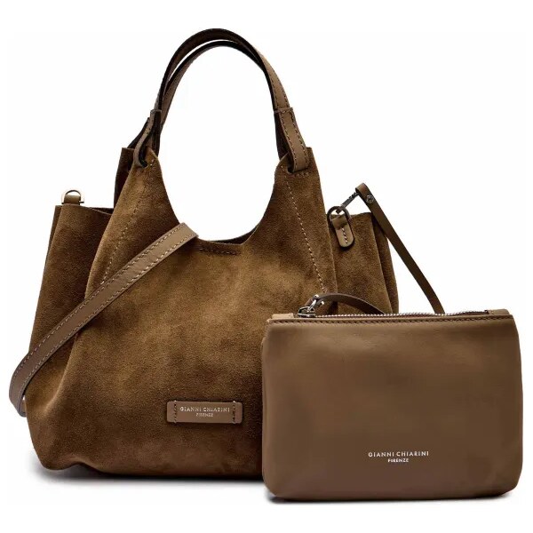 GIANNI CHIARINI Kabelka na rameno + príručná taštička DUA | semiš 64092622