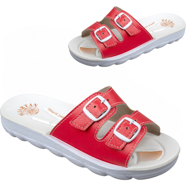 Dámske oranžovo-červené šľapky MJARTAN DARLYNN 64102285