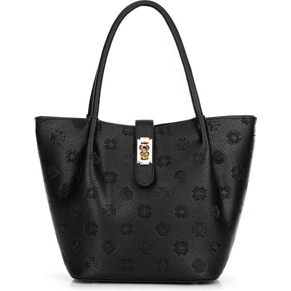 Wittchen Dámske puzdro z ekokože s reliéfnym podpisom čierne 101-4Y 66066870