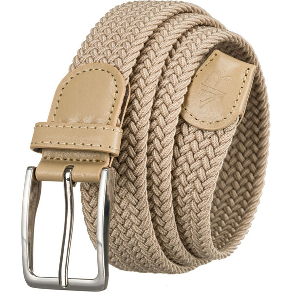 Rovicky Béžový pletený opasok so striebornou sponou R-PAR-PU-115 64109304