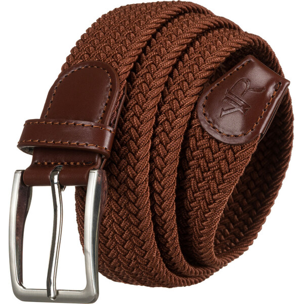 Rovicky Hnedý pletený opasok so striebornou sponou R-PAR-PU-115 64109309