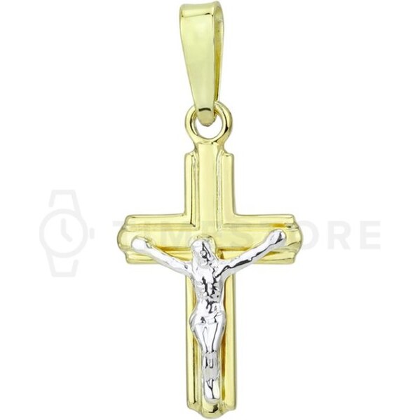 Strieborný prívesok zlatej farby v tvare kríža TS-PE-0014 TS-PE-0014 64111482