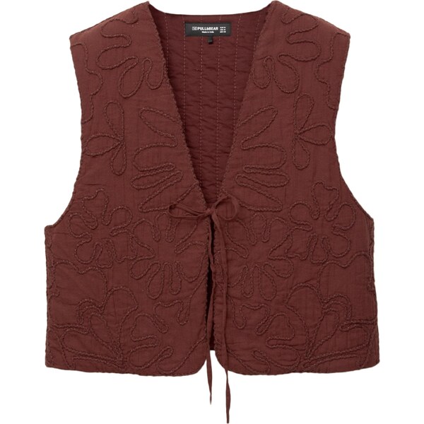 Pull&Bear Vesta karmínovo červená 65881418