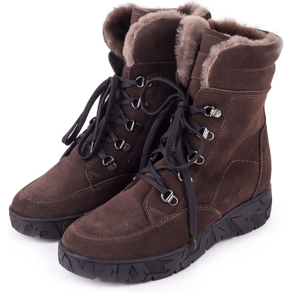 Vlnka Dámske kožené zimné topánky s ovčou vlnou Magda hnedá veľkosti 65796941