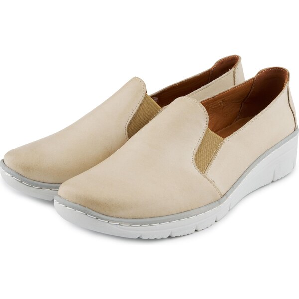 Vlnka Dámske kožené poltopánky Andrea béžová veľkosti obuvi - dospelí 65797010