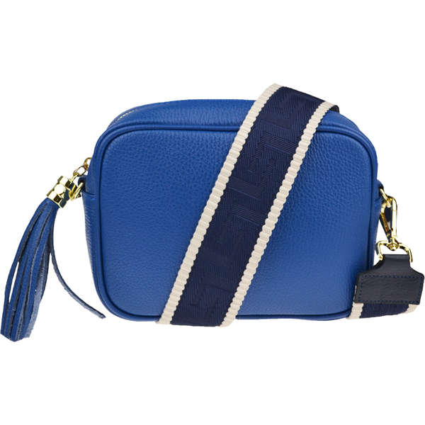 Modrá kožená talianska crossbody kabelka Bala Bluette s prídavným 64121110