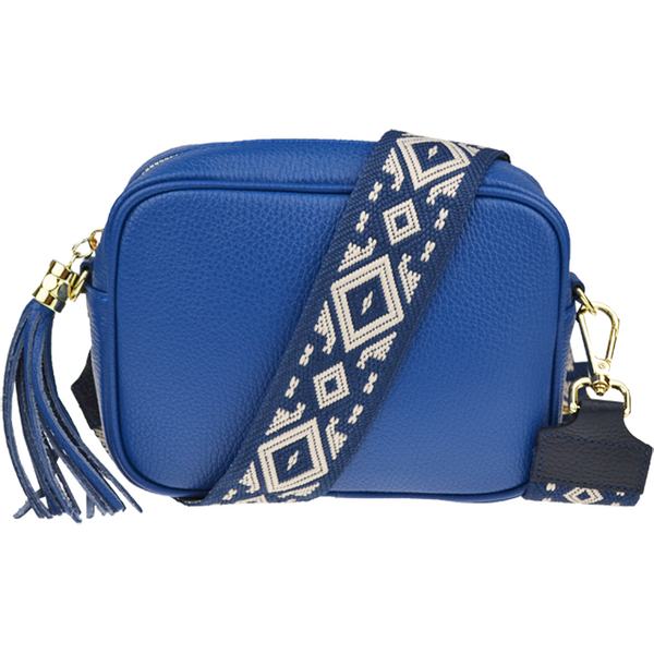 Modrá kožená talianska crossbody kabelka Bala Bluette s prídavným 64121111