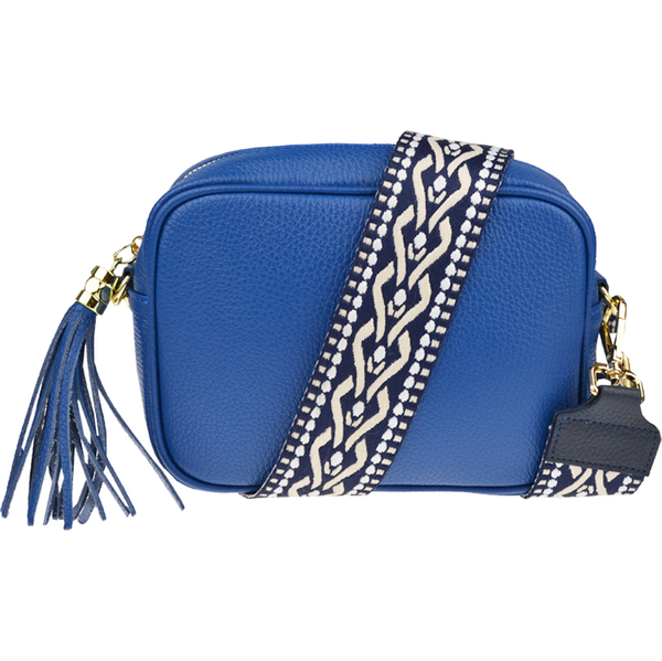 Modrá kožená talianska crossbody kabelka Bala Bluette s prídavným 64121112