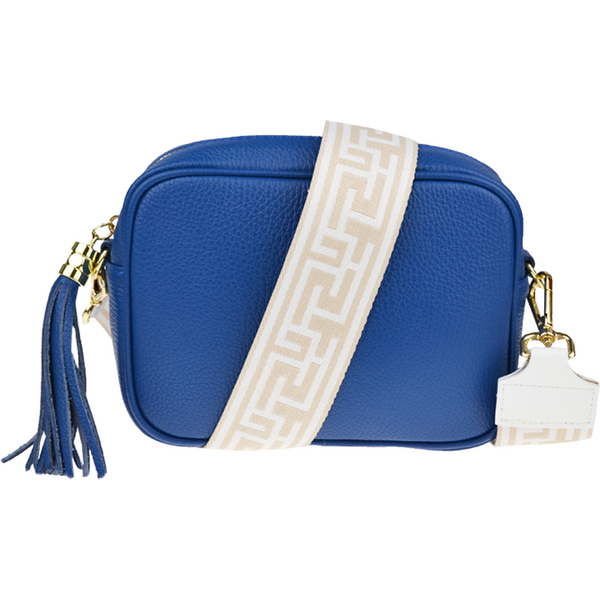 Modrá kožená talianska crossbody kabelka Bala Bluette s prídavným 64121114