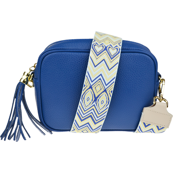 Modrá kožená talianska crossbody kabelka Bala Bluette s prídavným 64121115