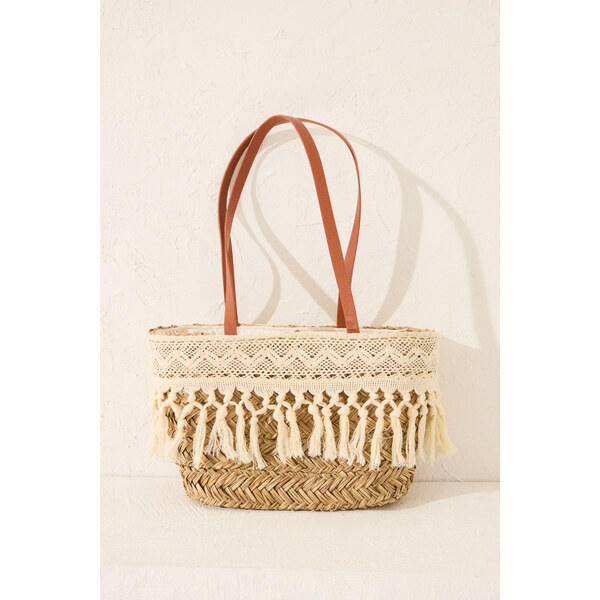 womensecret Plážová taška s čipkovým detailom 64121317