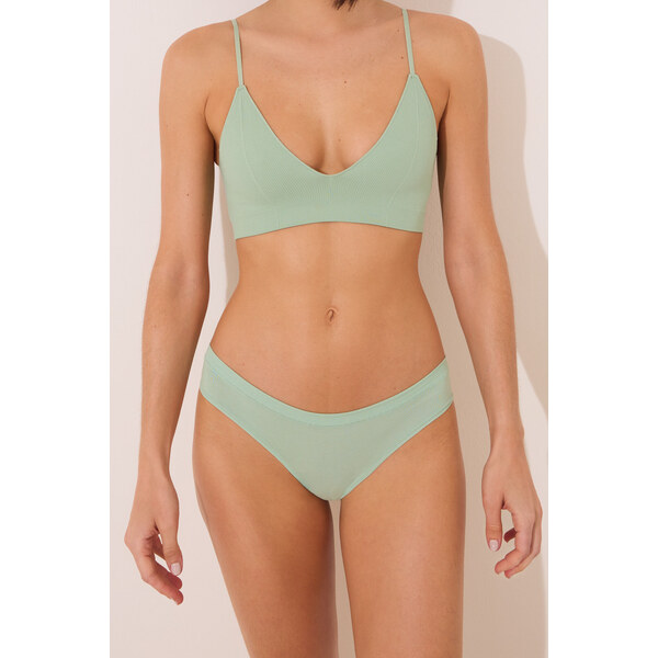 womensecret Klasické zelené bavlnené nohavičky 64121311