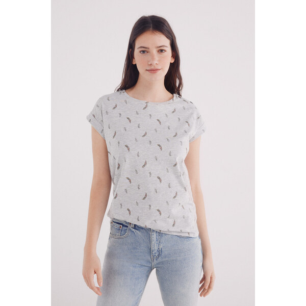 SPRINGFIELD Dámske vzorované tričko s detailom gombíkov 64121325