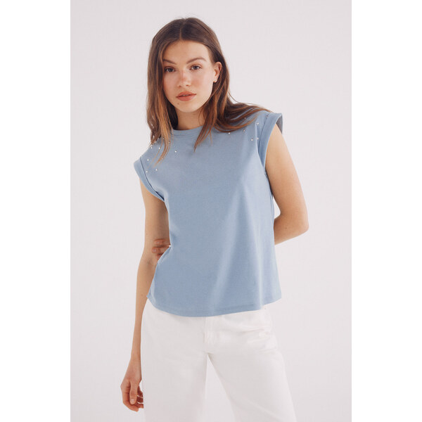 SPRINGFIELD Dámske tričko s ozdobnými kamienkami 64121327