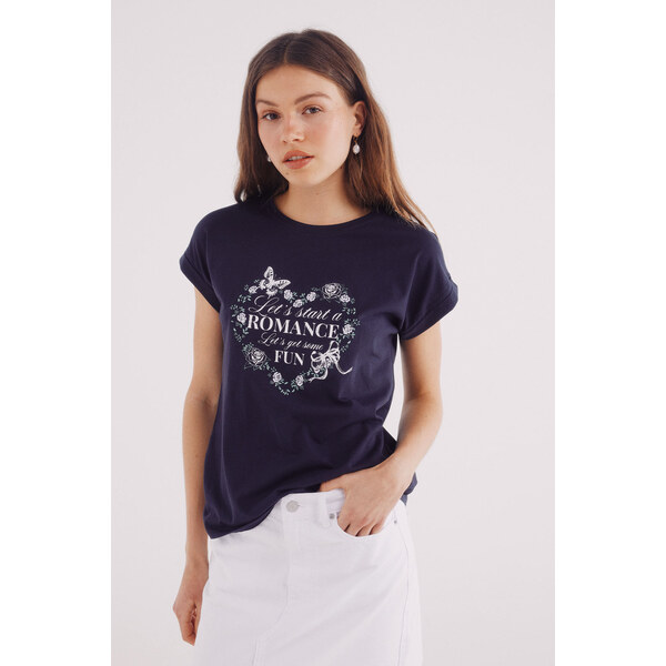 SPRINGFIELD Dámske potlačové tričko Flowers 64121348