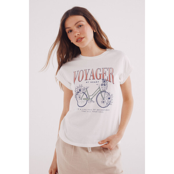 SPRINGFIELD Dámske potlačové tričko Flowers 64121349